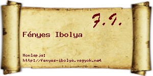 Fényes Ibolya névjegykártya