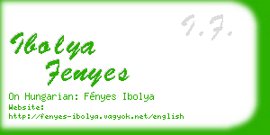 ibolya fenyes business card
