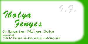 ibolya fenyes business card